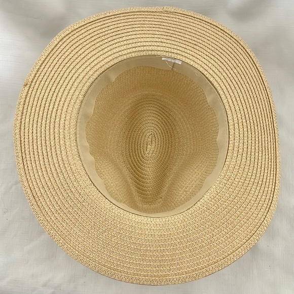 New~Unisex / Straw Hat With Turquoise Stone Detail - Picture 8 of 10